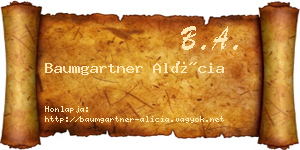Baumgartner Alícia névjegykártya